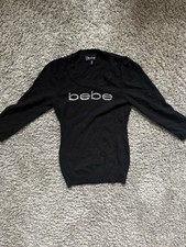 Bebe Women’s Black Long Sleeve Size Small Made In USA 0129