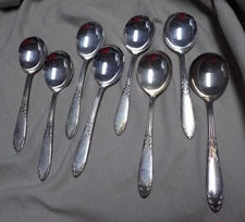 8 King Edward National Silver Plate Soup Gumbo Spoons  C2