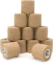 OK TAPE 12 Rolls Self Adhesive Bandage Wrap, Elastic Athletic Tape, Self Stick B
