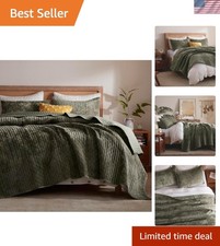Velvet Quilt California King Size Comforter Set Soft All Season Bedspread