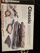Swissmar Classic Raclette Grill - Red Non-Stick Reversible - 8 Person 6 Pans
