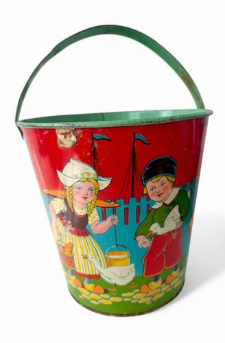 New ListingVintage J Chein Tin Sand Pail Bucket Dutch Children