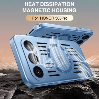 For Honor 500 Pro 5G, Luxury Magnetic Hollow Out Heat Dissipating Cover Case