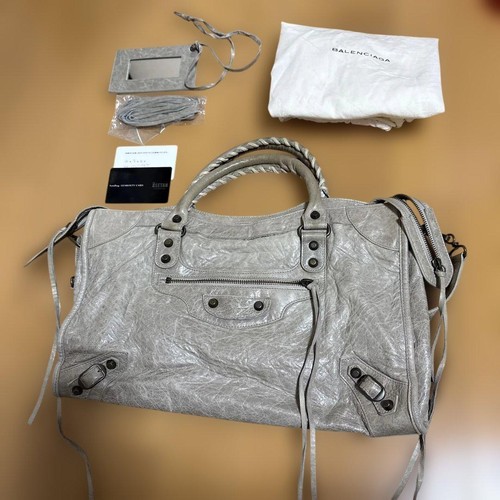 Balenciaga City 2-way Shoulder bag Handbag Grey Women's Auth