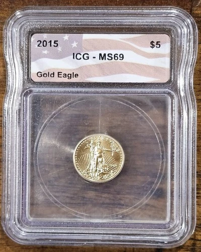 2015 American Eagle $5 1/10oz Gold Coin ICG MS69