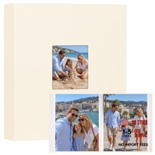 11x14 Photo Album and Art Portfolio  64 Photos  Linen Cover  Front Beige  Linen