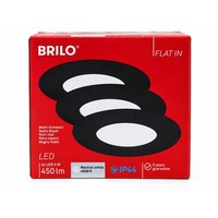 Briloner LED Einbauleuchten 3Er Set Schwarz 3X5W 450Lm 4000K IP44 3-Stufen Dimmb