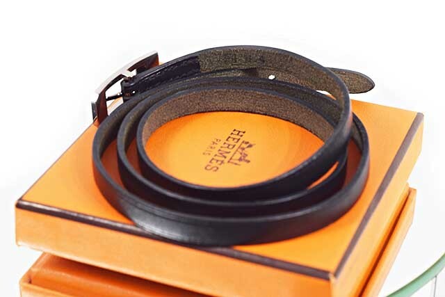 Hermes Kelly Ardillon 4 Row Bracelet Black Leather S Hardware Choker HERMES Genu