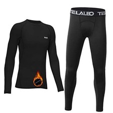 Boys' Girls' Thermal Set Fleece Lined Underwear Set Medium Shirts/Pants Set