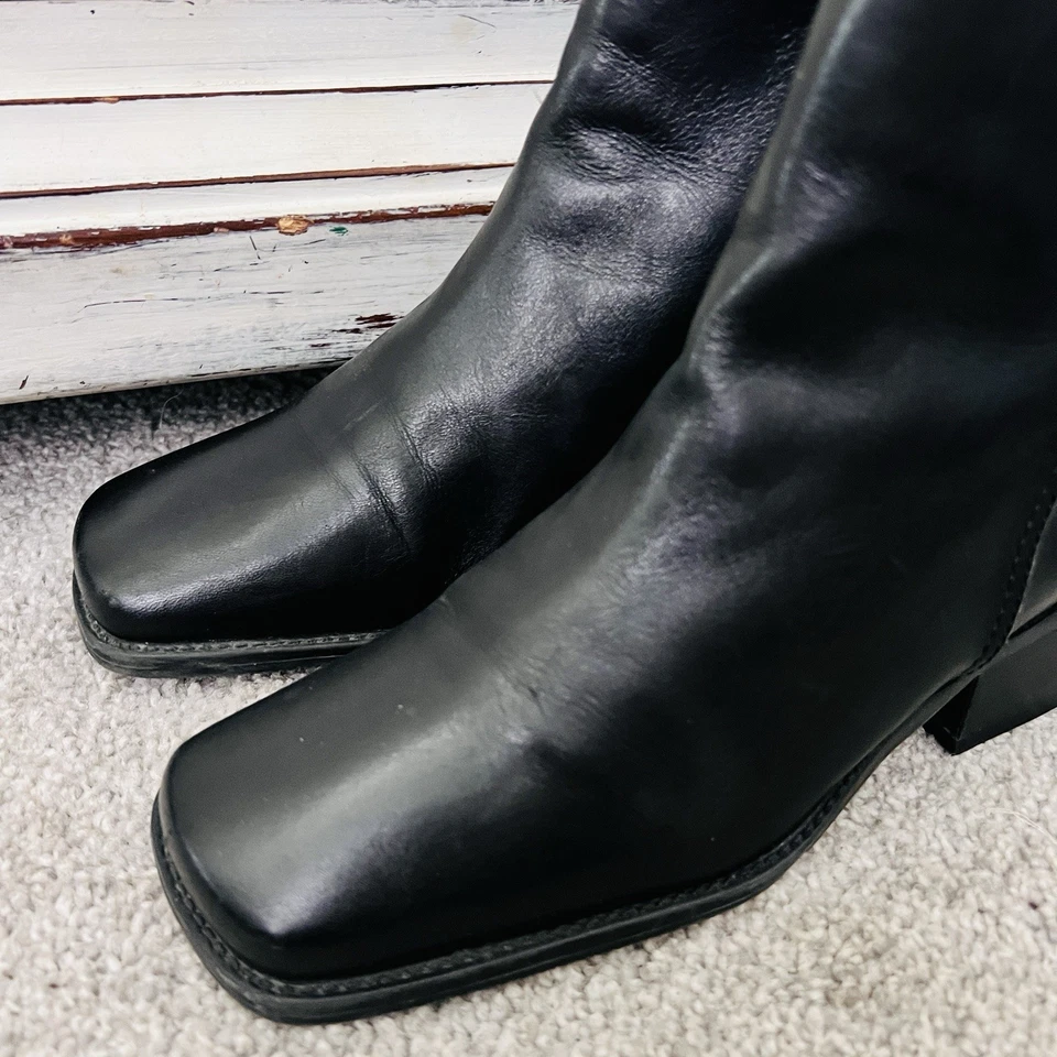 Botines Easy Spirit Rouget de cuero negro punta cuadrada cremallera lateral tacón bajo - talla 6,5 Foto 4 de 4