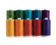 100 Cotton Thread Sets - 1200 Yard Spools Set of 10 - Color Wheel 