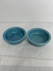 2 Lot Fiesta Ware Blue 4.75 in Fruit Bowl Custard Dessert Cup VTG 1970s MCM Flaw