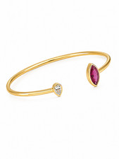 14KT GOLD BRACELET WITH DIAMOND AND RUBY