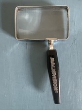 Vintage 4"x2" 2 View Magnifying Glass  Black Handle