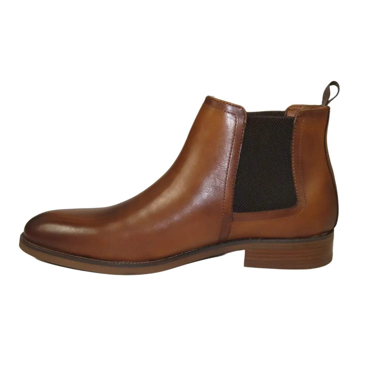 Men's Slip On Boot STEVE MADDEN Leather Upper Plain Toe Montreux Tan image 5