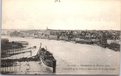 44 NANTES - Hochwasser von 1904, Panorama vom rechten Ufer