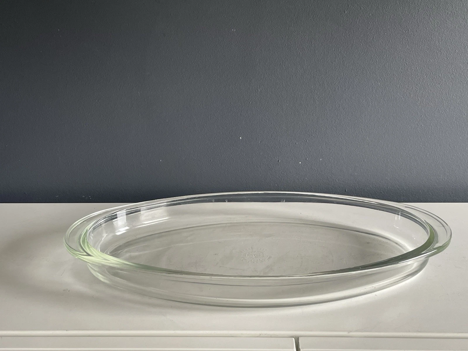 Vintage Pyrex A-11 Clear Glass Oval Baking Dish Pie Plate Ovenware USA