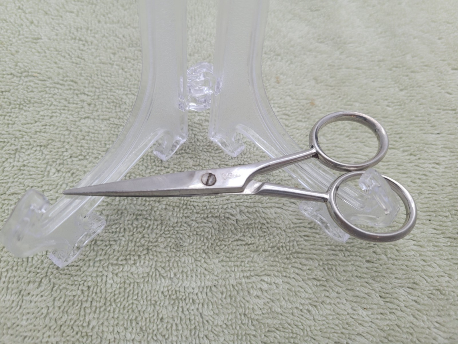 Vintage La Cross Embroidery Scissors 4" Made in Italy Chrome Finish