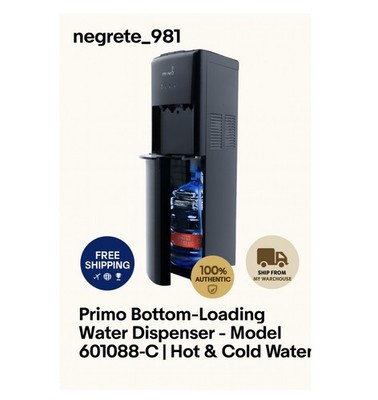Brand New Primo Bottom-Loading Water Dispenser-Model 601088-C | Hot & Cold Water