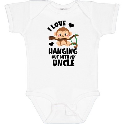 Inktastic Monkey I Love Hanging Out With My Uncle Baby Bodysuit Adorable Infant