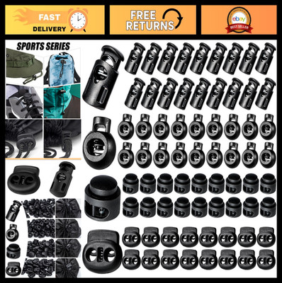 160 Pcs Plastic Cord Locks - Spring Stop Toggle Stoppers for Drawstrings, Shoela