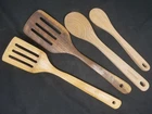 Vintage Wooden Kitchen Utensil Lot of 4