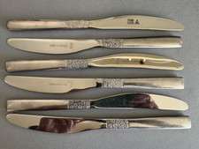 Viners LOVE STORY- Daisy Pattern Six Table Knives 21cm Stainless Steel Sheffield