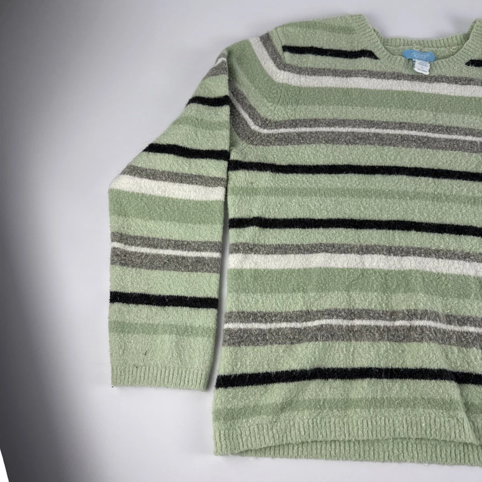 Suéter Jennifer Moore Petite Mujer Talla Grande Negro/Blanco/Verde Rayas Foto 3 de 4