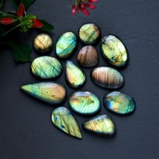 13 Pcs 227Cts Natural Labradorite Loose Cabochon Gemstone 15x15-36x18mm R-12920