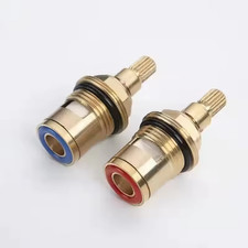 2x Bath 3/4" Tap Valve Cartridge Ceramic Gland 20 Teeth quarter turn Flow Mixer