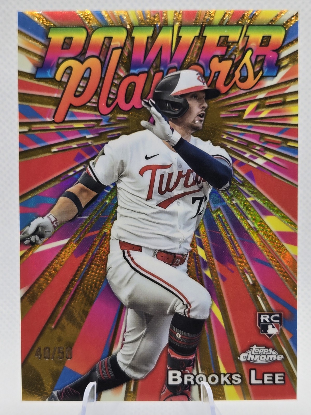 2025 Topps Chrome Power Players Brooks Lee Gold Refractor 40/50 RC #PP-23 Twins