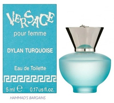 VERSACE POUR FEMME DYLAN TURQUOISE EDT 0.17 OZ / 5 ML FOR WOMEN SPLASH MINI(NIB)