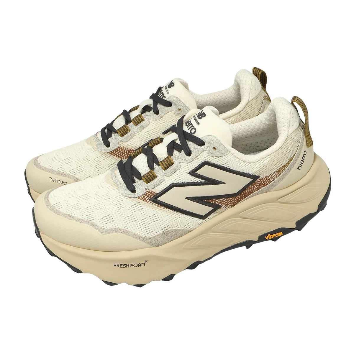 New Balance Fresh Foam X Hierro V9 2E Ancho Beige Negro Hombres Correr MHIER6Y6-2E