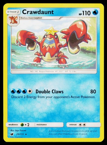 Crawdaunt - 25/111 Rare Pokemon SM - Crimson Invasion NM