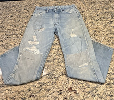 Vintage 70s Wrangler Distressed Denim 34x30 Jeans Ideal Zip Men's