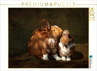 Calvendo Puzzle Two Rabbits | 1000 Pieces, Finished Size 25.2 × 18.9 In (64 × 48