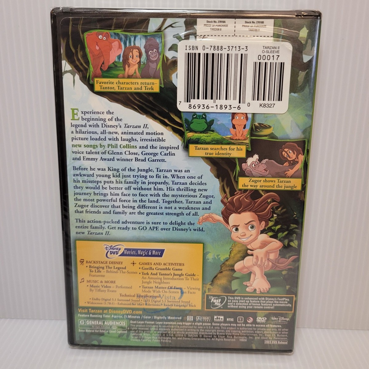 Tarzan II (DVD, 2005, Widescreen, Disney Animated) ~ Brand NEW