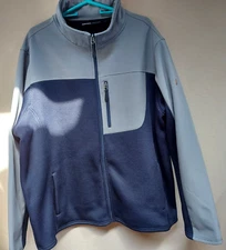 Swiss Tech Men's Softshell Jacket 3XL (54-56) Full Zip Pockets Colorblock Blue