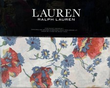 RALPH LAUREN Kylah Floral KING DUVET SET 3PCs Poppies Red Blue MSRP 385 NWT