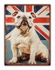 British Bulldog Union Jack Metal Dog Sign Pet Garden Home