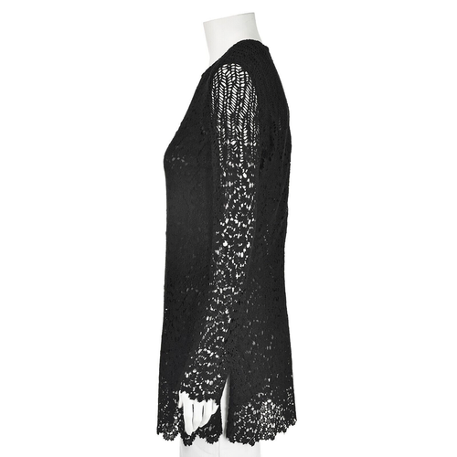 ADAM LIPPES Black Lace Tunic Length Top SIZE 6 - Picture 4 of 7