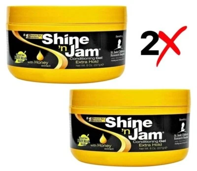 2X SHINE N JAM CONDITIONING GEL 8OZ EXTRA HOLD UK SELLER FREE & FAST POSTAGE