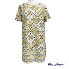 Lulu’s yellow & white shift dress Juniors medium