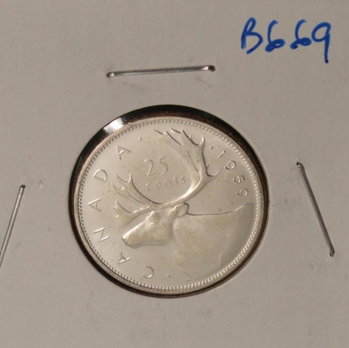 1959 Canada Twenty Five Cents - Uncirculated - Inv#B-669  🇨🇦🇨🇦