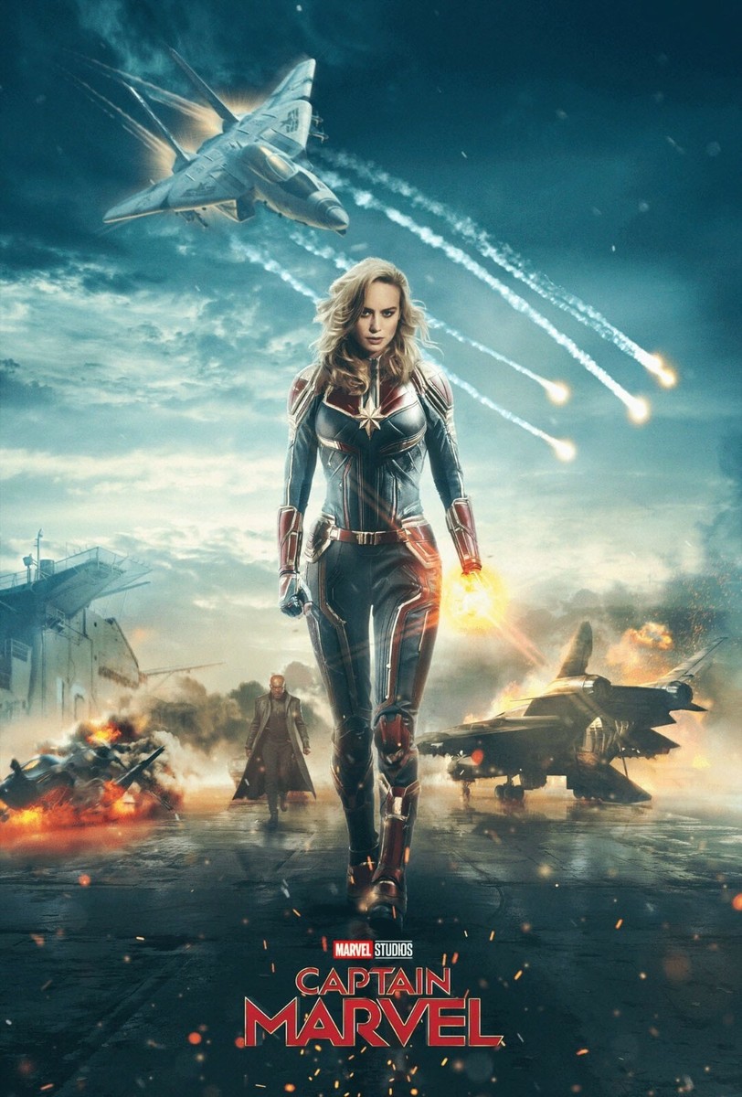 Captain Marvel Brie Larson Sam Jackson Movie Poster 11 X 17 Marvel