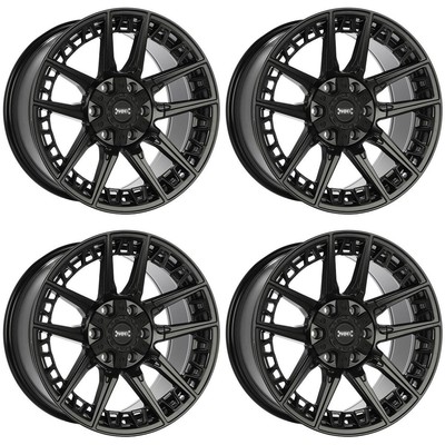 Set of 4 17in Black Alloy Wheel Rims for GMC Sierra 1500 Classic, RH7BS14 6x135