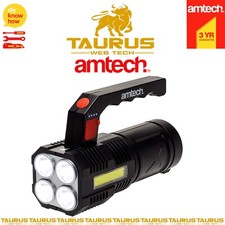AMTECH 10W USB Rechargeable Portable Torch 4 Modes Compact Ergonomic UK FREE P&P
