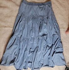 Vtg Adobe Rose Tiered Western Gypsy Skirt Small Denim