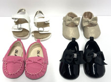 Lot of 4 Infant Girl Baby Girl Crib Shoes Size 2 - Old Navy - First Steps - TCP