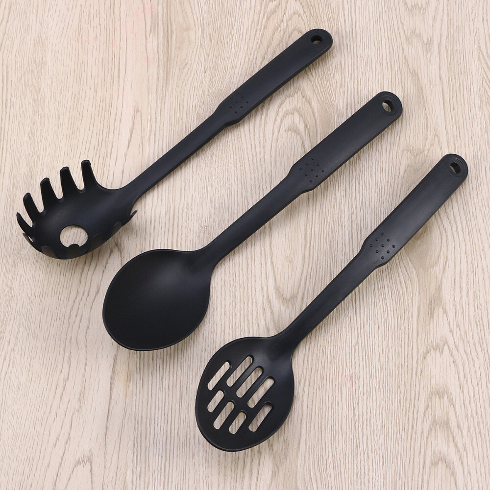 6 Pcs Kitchen Tool Set Black Nonstick Kitchen Utensils Spoon Cooking